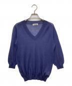 JIL SANDERジルサンダー）の古着「シルクカシミアシアーニット」｜ネイビー