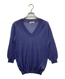 JIL SANDER（ジルサンダー）の古着「シルクカシミアシアーニット」｜ネイビー