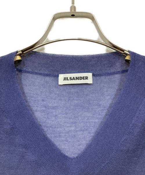 JIL SANDER（ジルサンダー）JIL SANDER (ジルサンダー) シルクカシミアシアーニット ネイビー サイズ:Mの古着・服飾アイテム