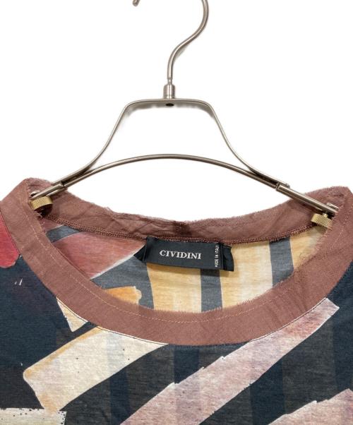 CIVIDINI（チヴィディーニ）CIVIDINI (チヴィディーニ) 総柄カットソー レッド×ブラック サイズ:42の古着・服飾アイテム