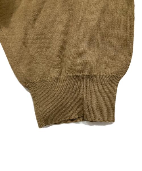 CIVIDINI（チヴィディーニ）CIVIDINI (チヴィディーニ) コットンVネック半袖ニット ベージュ サイズ:42の古着・服飾アイテム