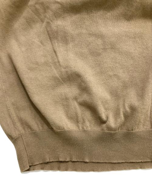 CIVIDINI（チヴィディーニ）CIVIDINI (チヴィディーニ) コットンVネック半袖ニット ベージュ サイズ:42の古着・服飾アイテム