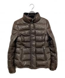 COACH（コーチ）の古着「レザーダウンジャケット」｜ブラウン