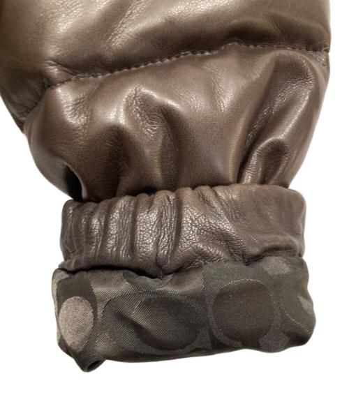 COACH（コーチ）COACH (コーチ) レザーダウンジャケット ブラウン サイズ:Sの古着・服飾アイテム