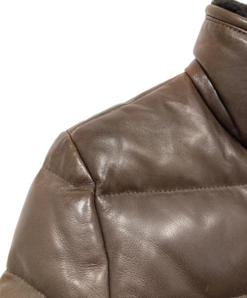 COACH（コーチ）COACH (コーチ) レザーダウンジャケット ブラウン サイズ:Sの古着・服飾アイテム
