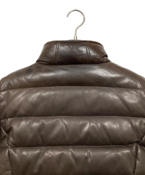 COACH（コーチ）COACH (コーチ) レザーダウンジャケット ブラウン サイズ:Sの古着・服飾アイテム