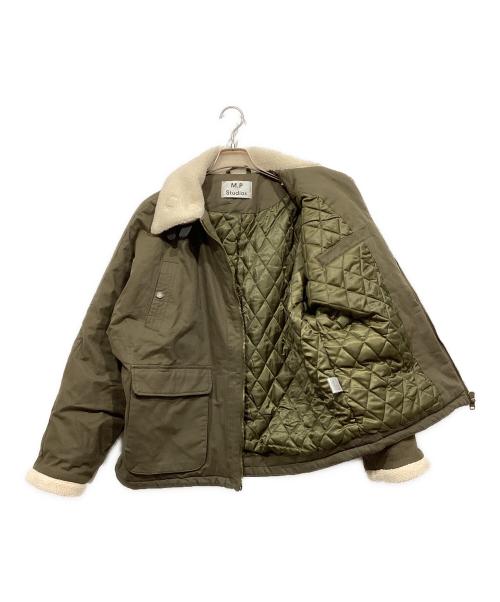M.P Studios（エムピーストゥディオ）M.P Studios (エムピーストゥディオ) ビッグシルエット ボア ミリタリー ジャケット オリーブ サイズ:Lの古着・服飾アイテム