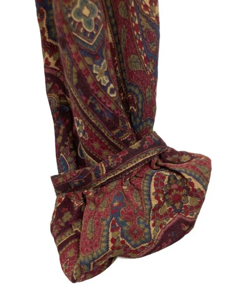 RALPH LAUREN（ラルフローレン）RALPH LAUREN (ラルフローレン) 総柄シルクシャツ ボルドー サイズ:７の古着・服飾アイテム