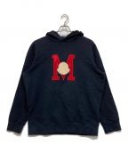 MONCLERモンクレール）の古着「FELPA CON CAPPUCCIO HOODIE SWEAT　フェルパ コン カプチオ フロントロゴ刺繍 パーカー」｜ネイビー