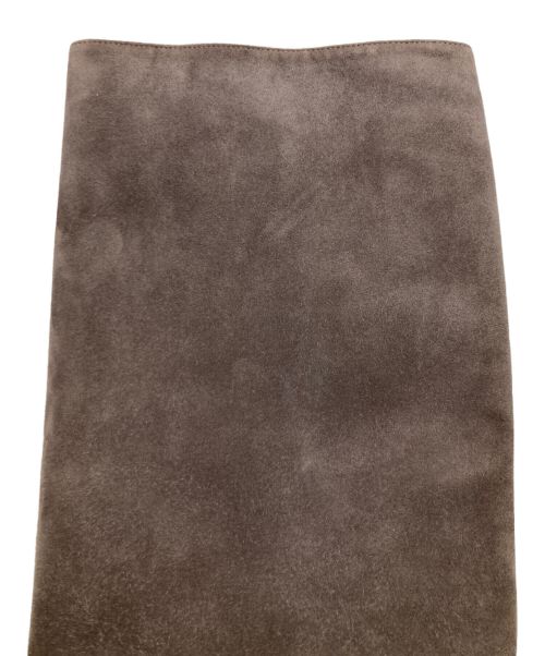 Saint Laurent Paris（サンローランパリ）Saint Laurent Paris (サンローランパリ) ヒールロングブーツ　スウェード グレー サイズ:22.5cmの古着・服飾アイテム