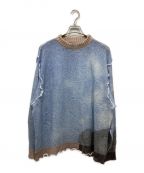 MM6 Maison Margielaエムエムシックスメゾンマルジェラ）の古着「モヘヤ混配色ニット / Soft knit　22SS」｜ブルー×ブラウン