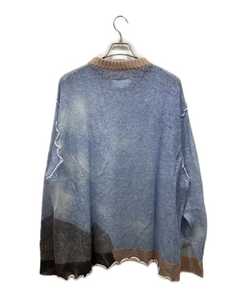 MM6 Maison Margiela（エムエムシックスメゾンマルジェラ）MM6 Maison Margiela (エムエムシックス メゾンマルジェラ) モヘヤ混配色ニット / Soft knit　22SS ブルー×ブラウン サイズ:Mの古着・服飾アイテム