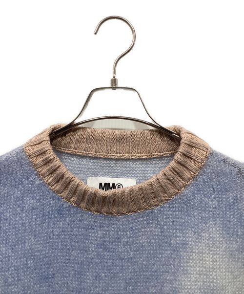 MM6 Maison Margiela（エムエムシックスメゾンマルジェラ）MM6 Maison Margiela (エムエムシックス メゾンマルジェラ) モヘヤ混配色ニット / Soft knit　22SS ブルー×ブラウン サイズ:Mの古着・服飾アイテム