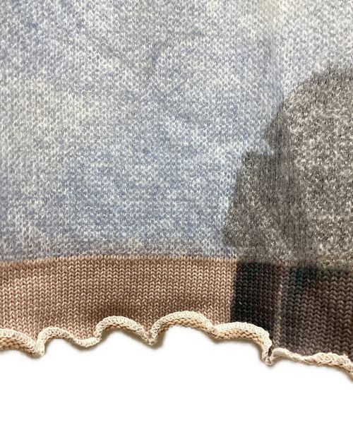 MM6 Maison Margiela（エムエムシックスメゾンマルジェラ）MM6 Maison Margiela (エムエムシックス メゾンマルジェラ) モヘヤ混配色ニット / Soft knit　22SS ブルー×ブラウン サイズ:Mの古着・服飾アイテム