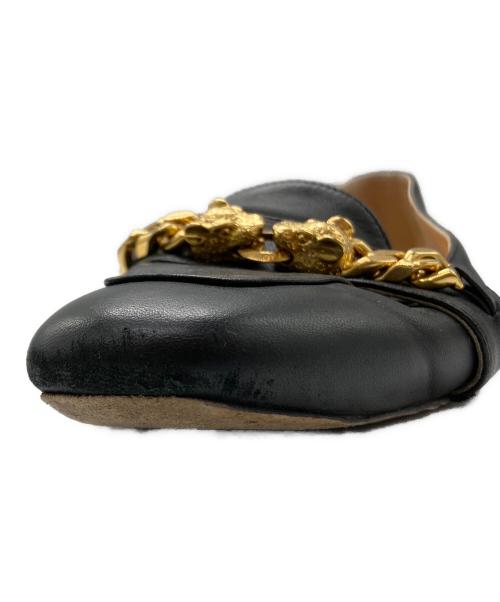 charlotte olympia（シャーロットオリンピア）charlotte olympia (シャーロットオリンピア) ヒョウ チェーン レザー ローファー ブラック サイズ:36　1/2の古着・服飾アイテム