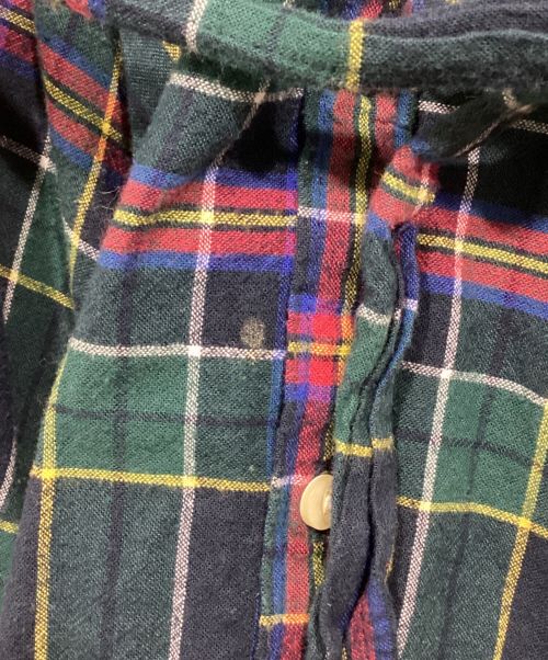 POLO RALPH LAUREN（ポロ・ラルフローレン）POLO RALPH LAUREN (ポロ・ラルフローレン) シャツチェックワンピース グリーン サイズ:16の古着・服飾アイテム