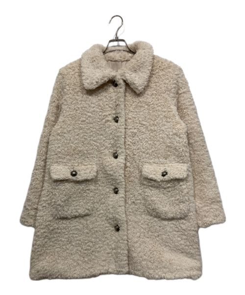 Tina Jojun（ティーナ ジョジュン）TINA JOJUN (ティーナ ジョジュン) フェイクファー Aラインコート ベージュ サイズ:Mの古着・服飾アイテム