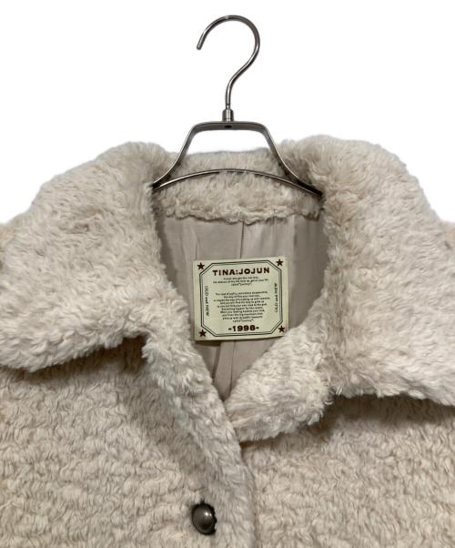 Tina Jojun（ティーナ ジョジュン）TINA JOJUN (ティーナ ジョジュン) フェイクファー Aラインコート ベージュ サイズ:Mの古着・服飾アイテム