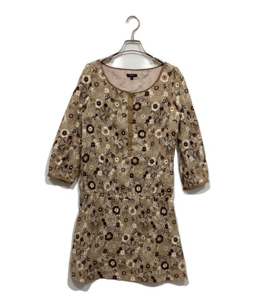 TOCCA（トッカ）TOCCA (トッカ) フラワーレース刺繍ブラウスワンピース ブラウン サイズ:2の古着・服飾アイテム