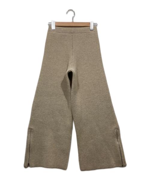 ETRE TOKYO（エトレトウキョウ）ETRE TOKYO (エトレトウキョウ) ニットパンツ　イージー　ワイド ベージュ サイズ:Sの古着・服飾アイテム