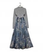 MERCURY DUOマーキュリーデュオ）の古着「フラワードッキングコルセットワンピース」｜ブルー