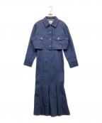 And Coutureアンドクチュール）の古着「ジャケットアンサンブルワンピース」｜ブルー