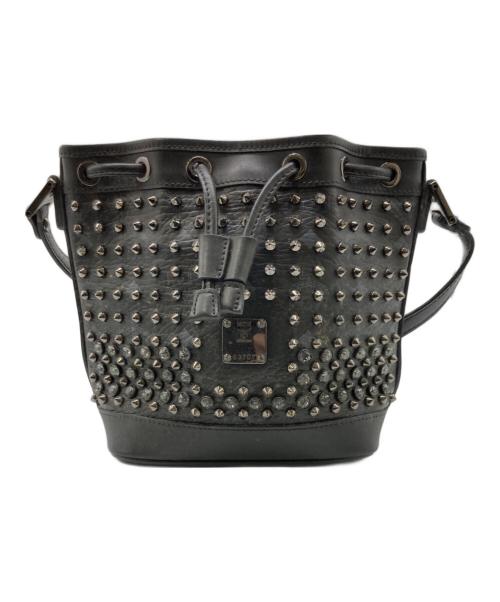 MCM（エムシーエム）MCM (エムシーエム) ビジュースタッズショルダーバッグ ブラックの古着・服飾アイテム