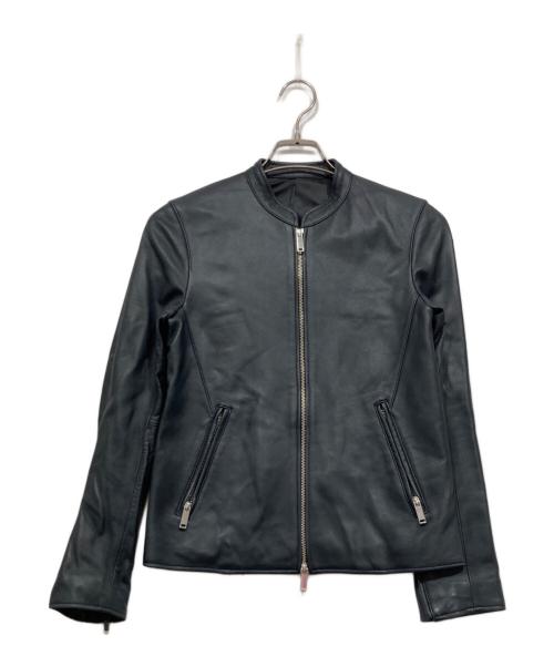 STUDIOUS（ステュディオス）STUDIOUS (ステュディオス) ラムレザーシングルライダースジャケット　レザージャケット ブラック サイズ:1表記の古着・服飾アイテム