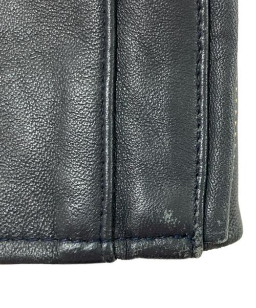 STUDIOUS（ステュディオス）STUDIOUS (ステュディオス) ラムレザーシングルライダースジャケット　レザージャケット ブラック サイズ:1表記の古着・服飾アイテム