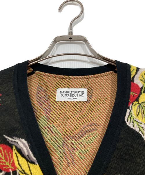 WACKO MARIA（ワコマリア）WACKO MARIA (ワコマリア) 総柄カーディガン ブラック サイズ:Mの古着・服飾アイテム