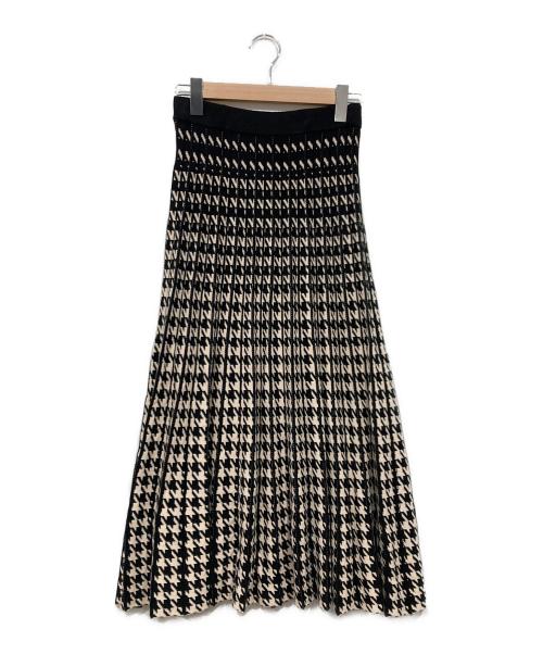 TORRAZZO DONNA（トラッゾドンナ）TORRAZZO DONNA (トラッゾドンナ) リバーシブルジャガードスカートチドリ / ニットスカート ブラック サイズ:Fの古着・服飾アイテム