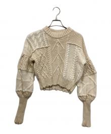 TODAYFUL（トゥデイフル）の古着「パッチワークパフニット」｜ベージュ