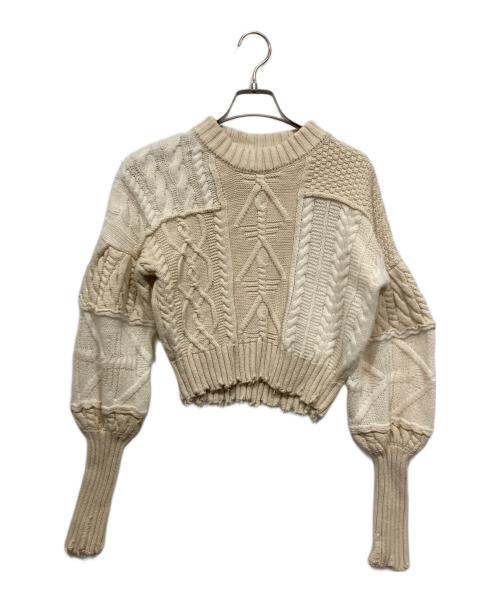 TODAYFUL（トゥデイフル）TODAYFUL (トゥデイフル) パッチワークパフニット ベージュ サイズ:Fの古着・服飾アイテム