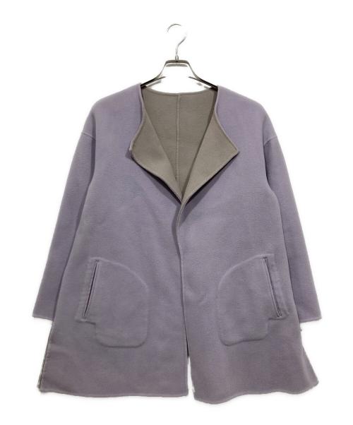 UNTITLED（アンタイトル）UNTITLED (アンタイトル) ベルテッド配色ミドルリバーコート ラベンダー×グレー サイズ:3の古着・服飾アイテム
