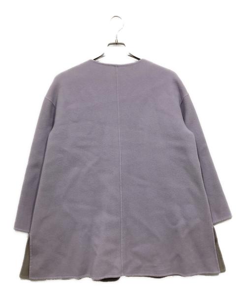 UNTITLED（アンタイトル）UNTITLED (アンタイトル) ベルテッド配色ミドルリバーコート ラベンダー×グレー サイズ:3の古着・服飾アイテム