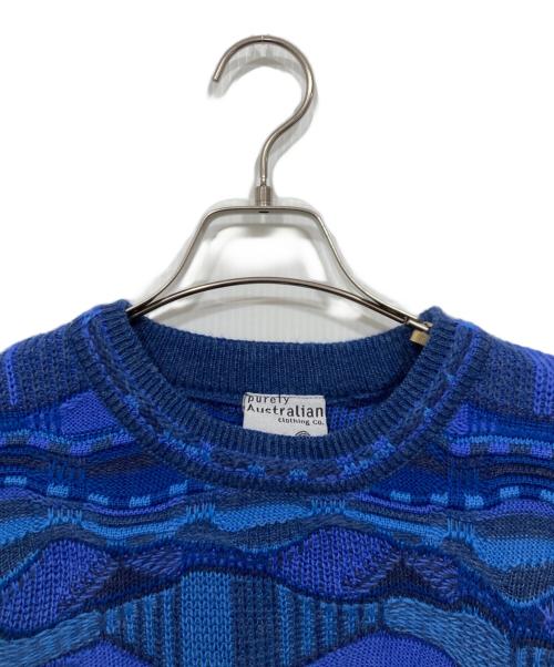 Purely Australian（ピュアリィ オーストラリア）Purely Australian (ピュアリィ オーストラリア) ニット ブルー サイズ:Mの古着・服飾アイテム