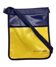 COMME des GARCONS SHIRT（コムデギャルソンシャツ）の古着「ショルダーバッグ  バイカラーミニサコッシュ　ノベルティー」｜イエロー×ネイビー