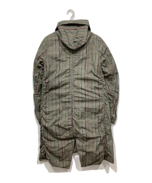 ANREALAGE（アンリアレイジ）ANREALAGE (アンリアレイジ) チェック柄ダッフルコート グレー サイズ:1の古着・服飾アイテム