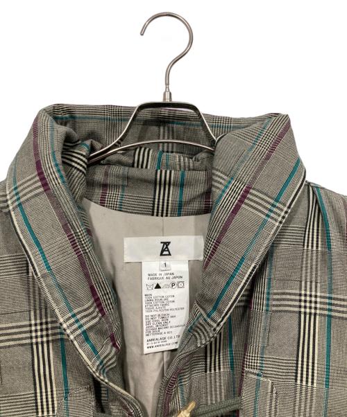 ANREALAGE（アンリアレイジ）ANREALAGE (アンリアレイジ) チェック柄ダッフルコート グレー サイズ:1の古着・服飾アイテム