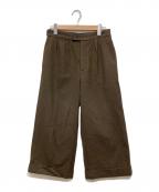 MHLエムエイチエル）の古着「ウールワイドパンツ」｜オリーブ