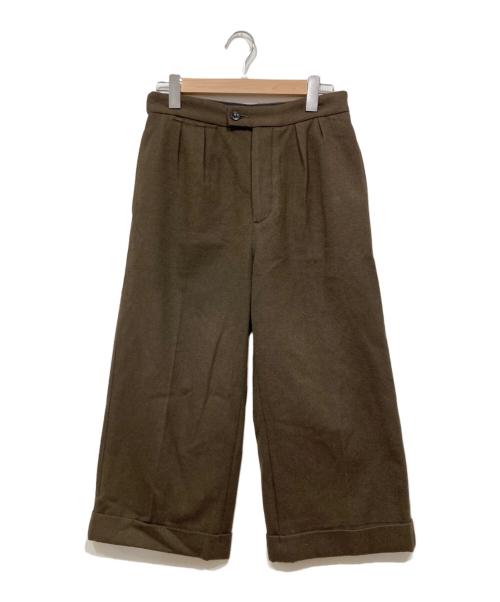 MHL（エムエイチエル）MHL (エムエイチエル) ウールワイドパンツ オリーブ サイズ:2の古着・服飾アイテム