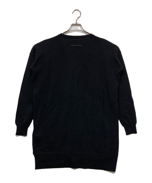 MM6 Maison Margiela（エムエムシックスメゾンマルジェラ）MM6 Maison Margiela (エムエムシックス メゾンマルジェラ) 配色Vネックニットカーディガン ブラック サイズ:Sの古着・服飾アイテム