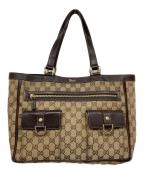 GUCCIグッチ）の古着「GGキャンバストートバッグ」｜ブラウン