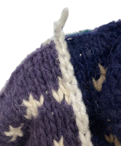 ISHKA（ISHKA）ISHKA (ISHKA) パッチワークニットカーディガン ネイビー サイズ:Freeの古着・服飾アイテム