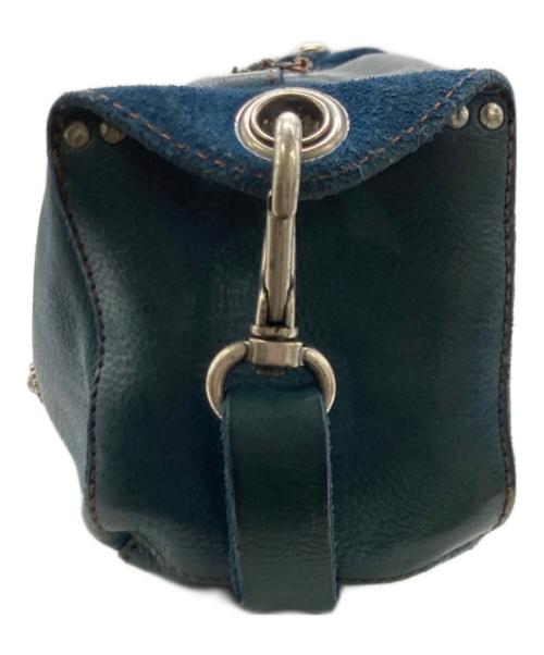 campomaggi（カンポマッジ）CAMPOMAGGI (カンポマッジ) ボックスショルダーバッグ ブルーの古着・服飾アイテム