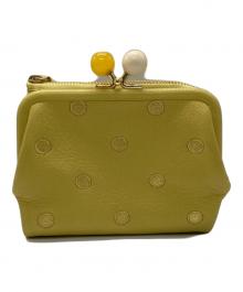 Perche（ペルケ）の古着「アクリル玉がま口2つ折り財布」｜イエロー