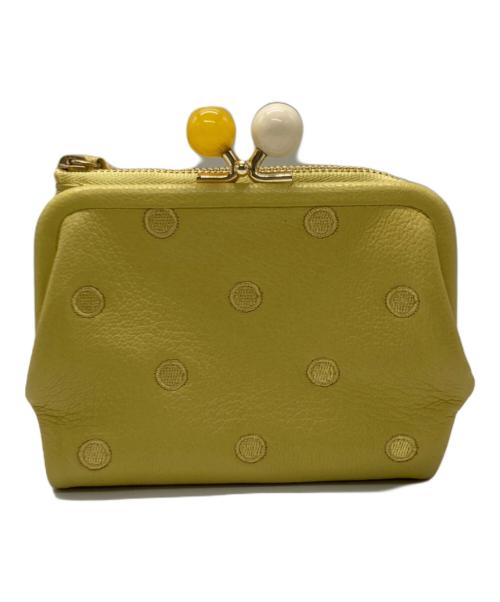 Perche（ペルケ）Perche (ペルケ) アクリル玉がま口2つ折り財布 イエローの古着・服飾アイテム