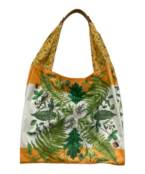 sampo（サンポ）sampo (サンポ) ear PAPILLONNER (イアパピヨネ) 2WAY/ボタニカル柄エコバッグ イエローの古着・服飾アイテム
