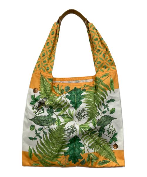sampo（サンポ）sampo (サンポ) ear PAPILLONNER (イアパピヨネ) 2WAY/ボタニカル柄エコバッグ イエローの古着・服飾アイテム