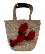 ear PAPILLONNERイアパピヨネ）の古着「アニマル/キャラカゴバッグ　エビ」｜ベージュ×レッド